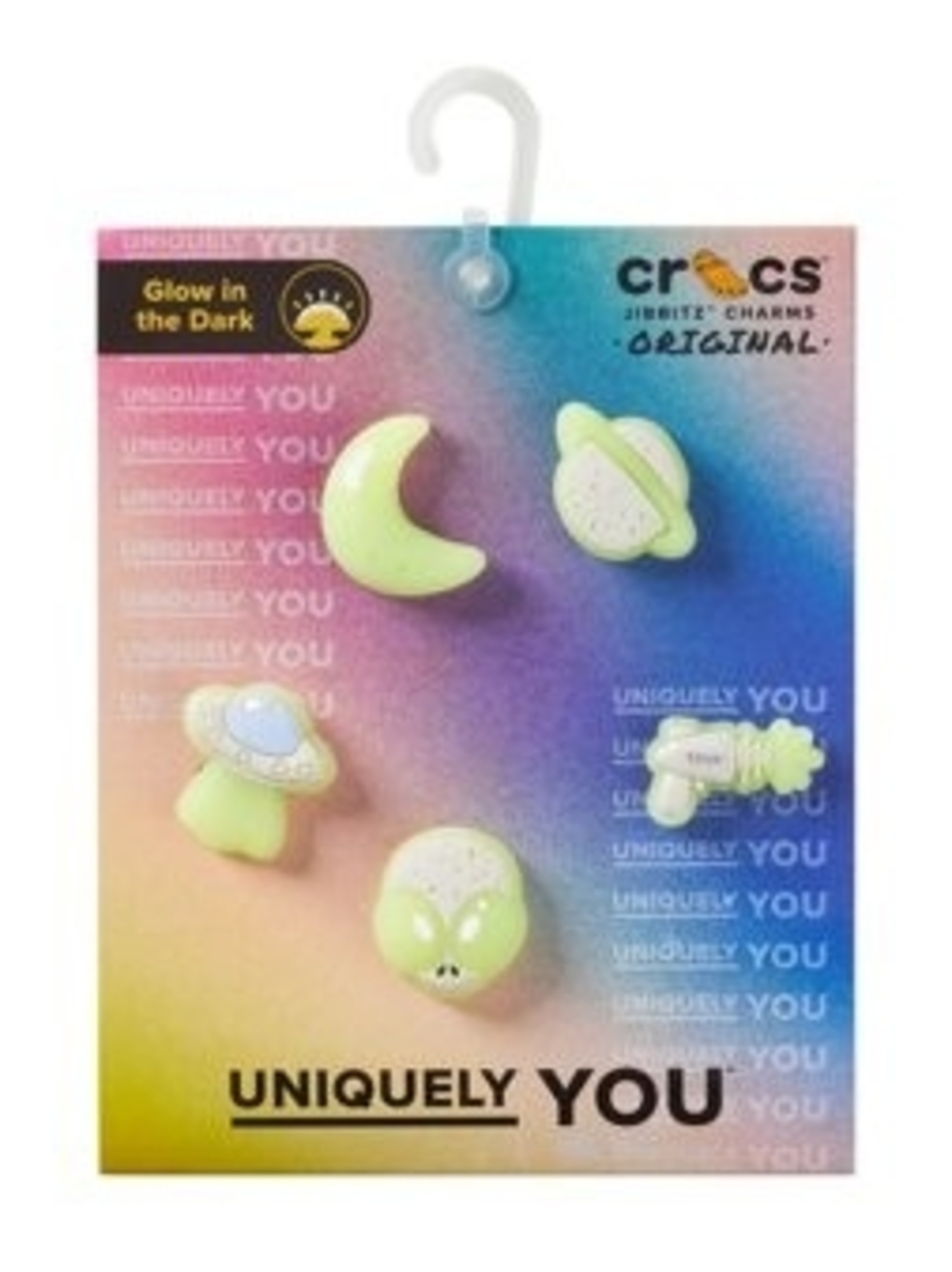 CROCS Glow-in-the-Dark Space Jibbitz Charms — Lime Green Set